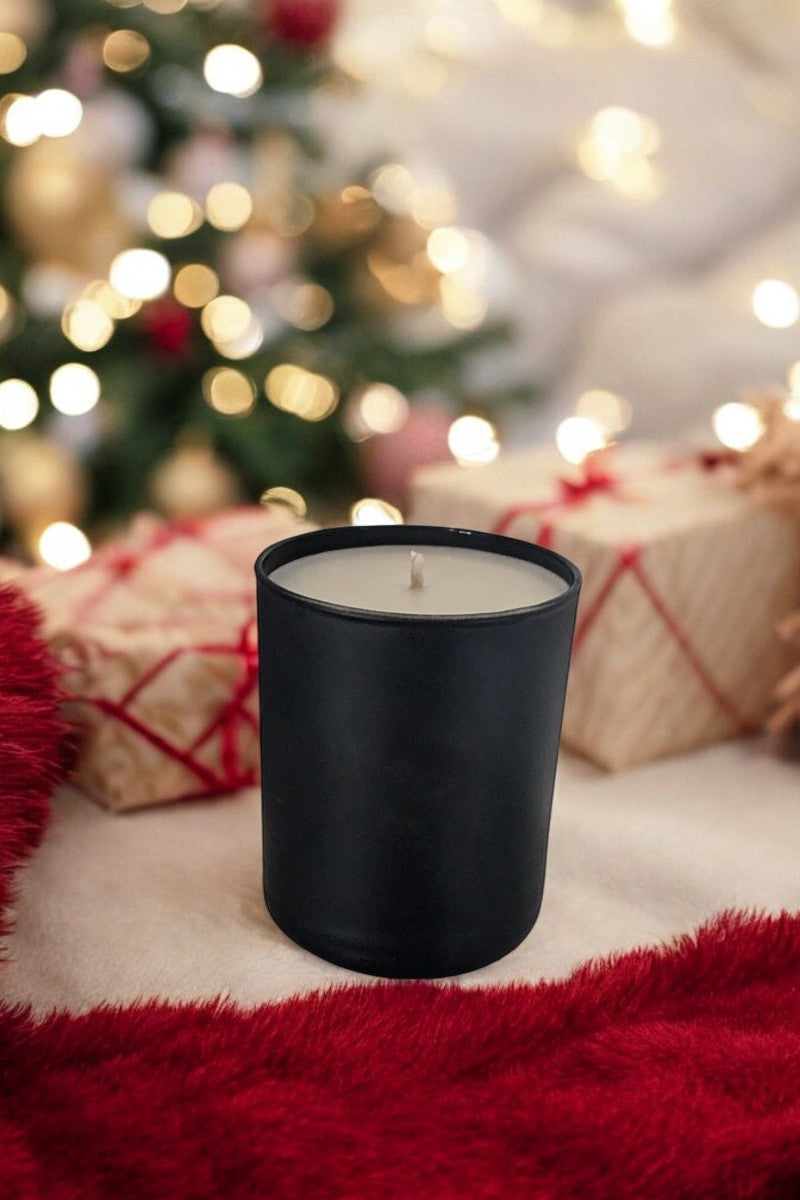 Matte Black Glass Candle 30cl - Christmas Spice